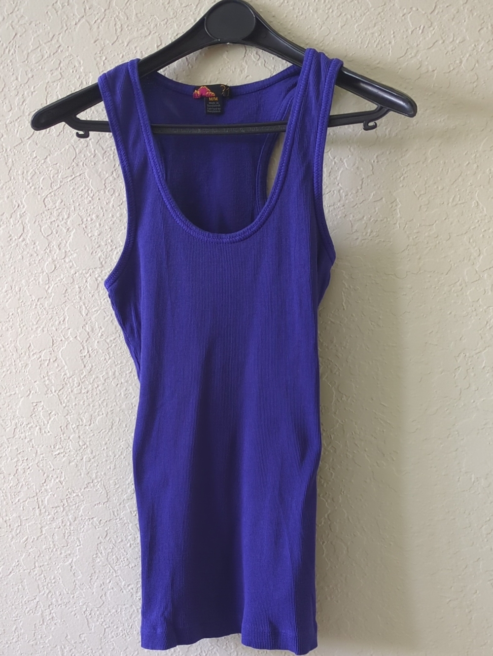 Women's Blue Ribbed Tank Top